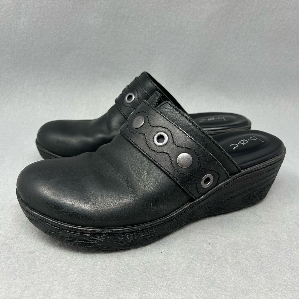 BOC Women's Pontine Riveted Mules Black Leather Size 7M